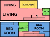 This image is the visual schematic representation of Plan C in Cinnamon Creek Apartments.