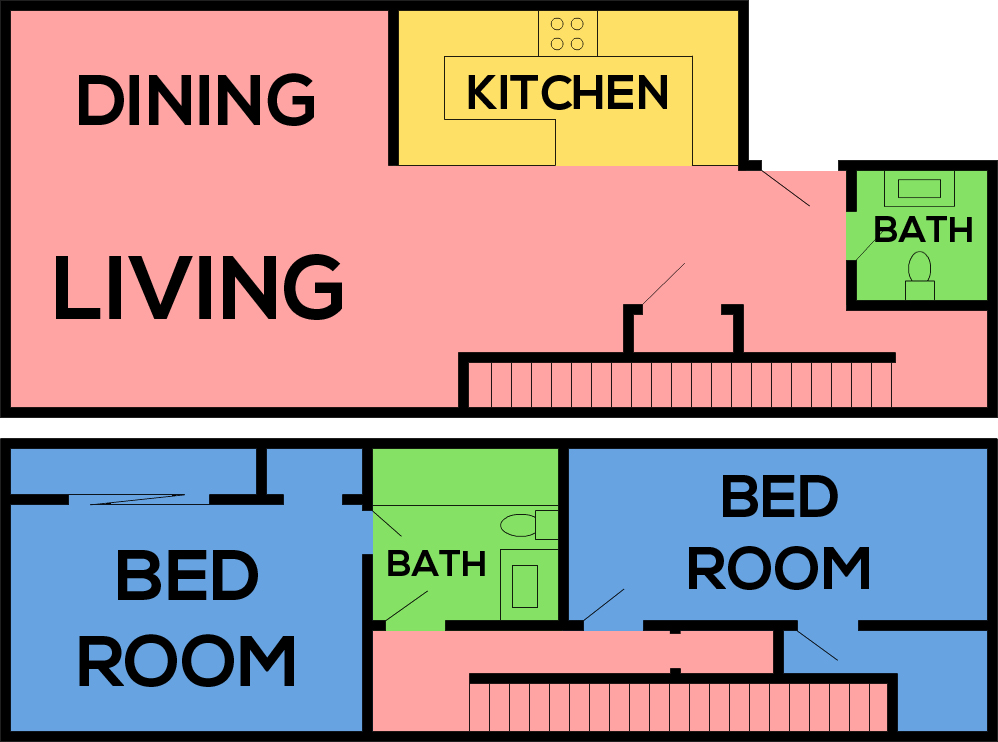 This image is the visual schematic representation of 'Plan C' in Cinnamon Creek Apartments.